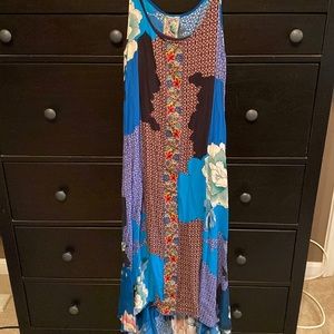 Johnny Was Kara Floral-Print Scoop-Neck Sleeveless Dress w/ Slip size S